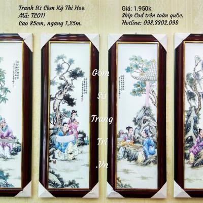 Tranh Sứ Cầm Kỳ Thi Họa